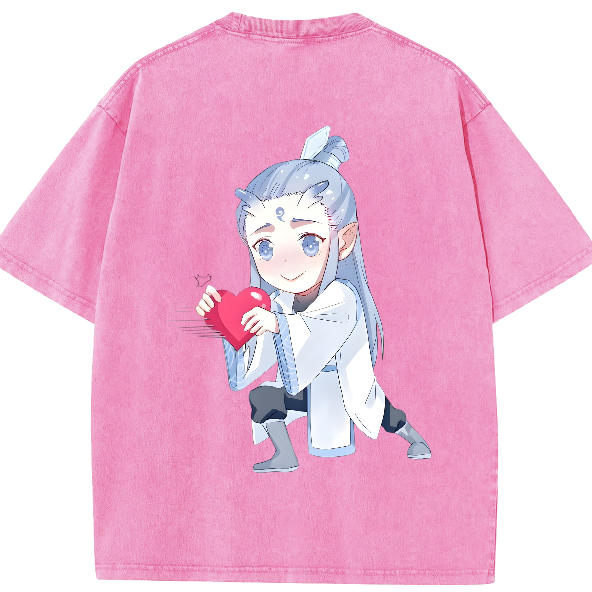 （画像用） Ne Zha 2 ナタ 魔童の大暴れ 綿100% ヴィンテージ風 半袖Tシャツ（背面プリント）